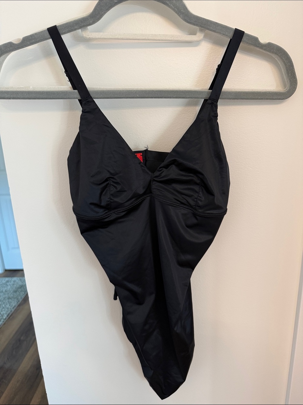 SPANX Black satin bodysuit